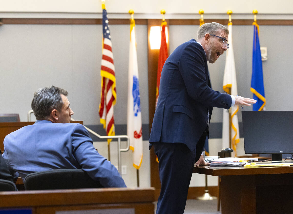 Defense attorney David Westbrook, representing Shiva Gummi, addresses the court as Deputy Distr ...