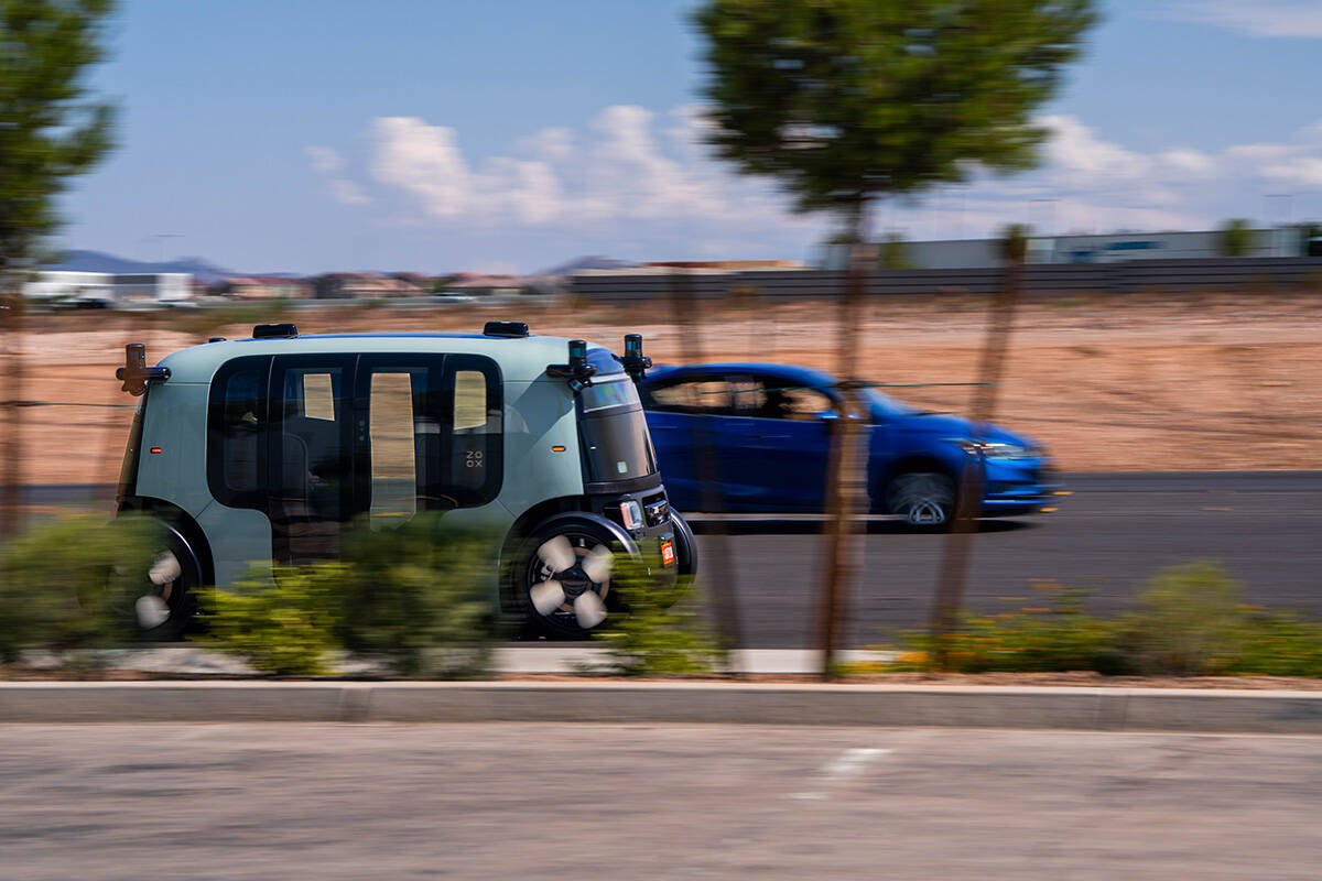 Zoox announced its fully autonomous robotaxis have been driving on public roads in Las Vegas si ...