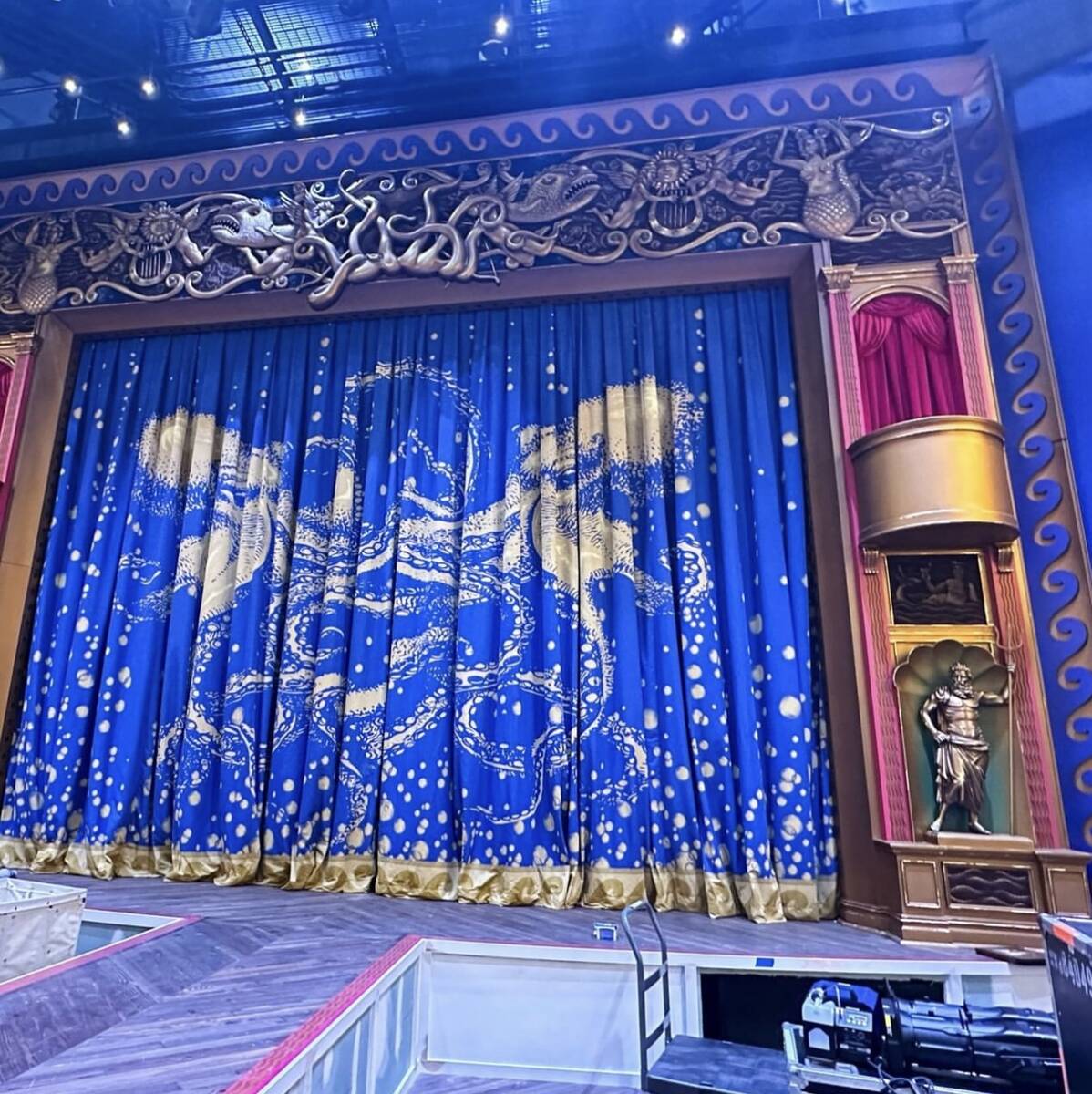 The Warner Theatre stage shown at Caesars Atlantic City, where Spiegelworld opens "The Hook" an ...