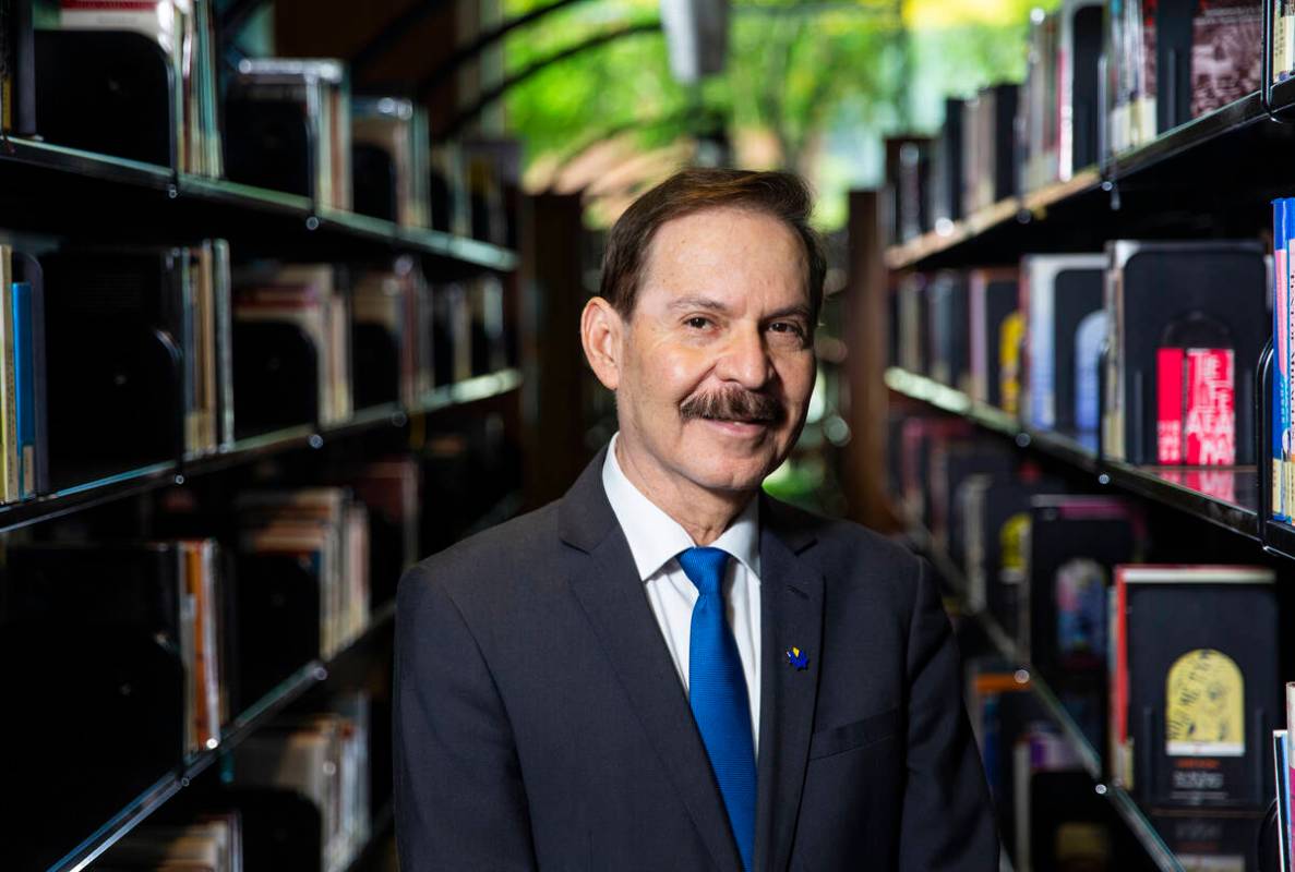 Dr. Federico Zaragoza, president of the College of Southern Nevada, poses for a portrait in the ...