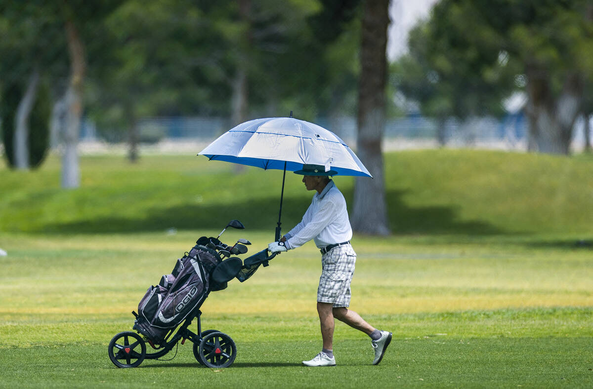 Golfing might not be recommended in the Las Vegas Valley, at least in the heat of the day, with ...