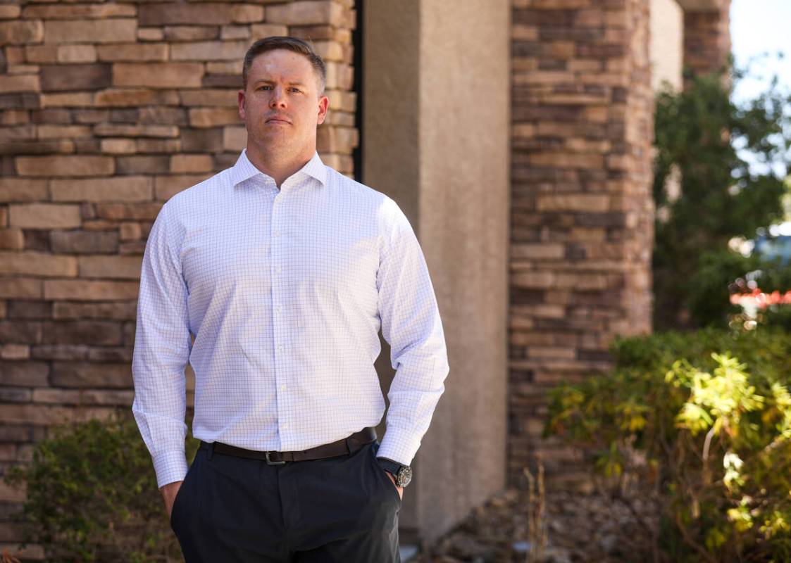 Greg Hulett, president of Landmark Title of Nevada, outside their offices in Las Vegas on July ...