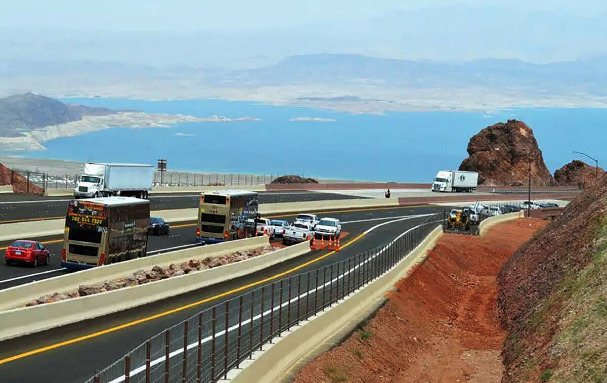 Interstate 11 features an overlook with a view of Lake Mead. (Boulder City Review)