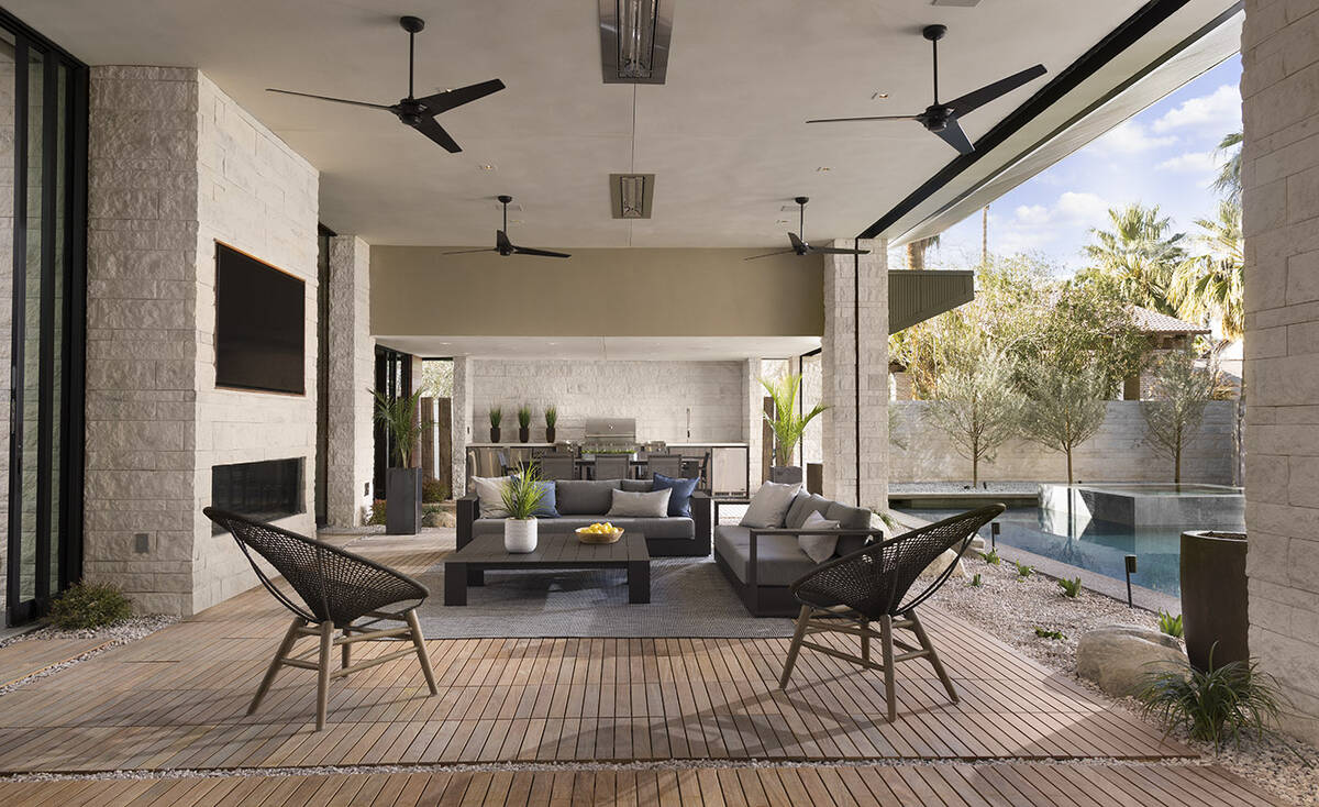 The remodeled home has a lower-level outdoor kitchen. (Luxus Design Build)