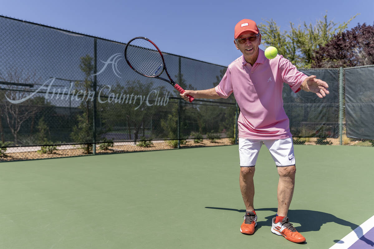 Tennis player Allwyn Chao, 79, at Anthem Country Club on Friday, June 30, 2023, in Las Vegas. C ...
