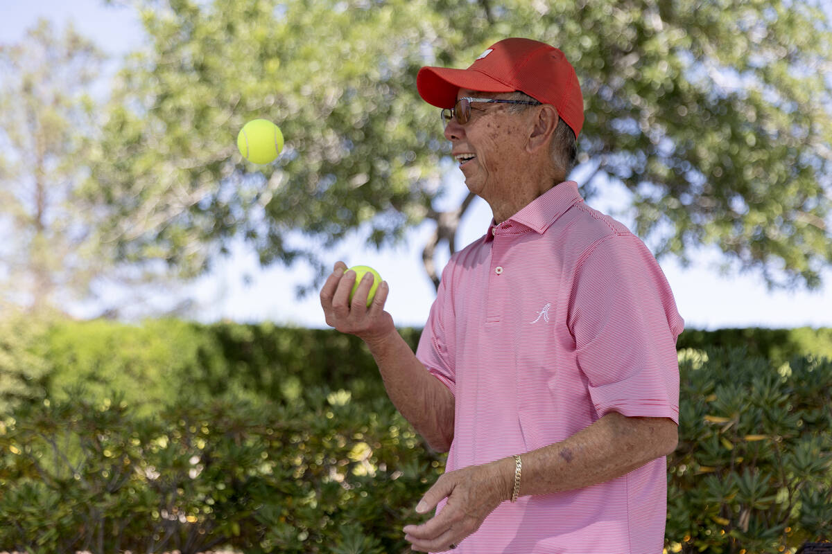 Tennis player Allwyn Chao, 79, at Anthem Country Club on Friday, June 30, 2023, in Las Vegas. C ...