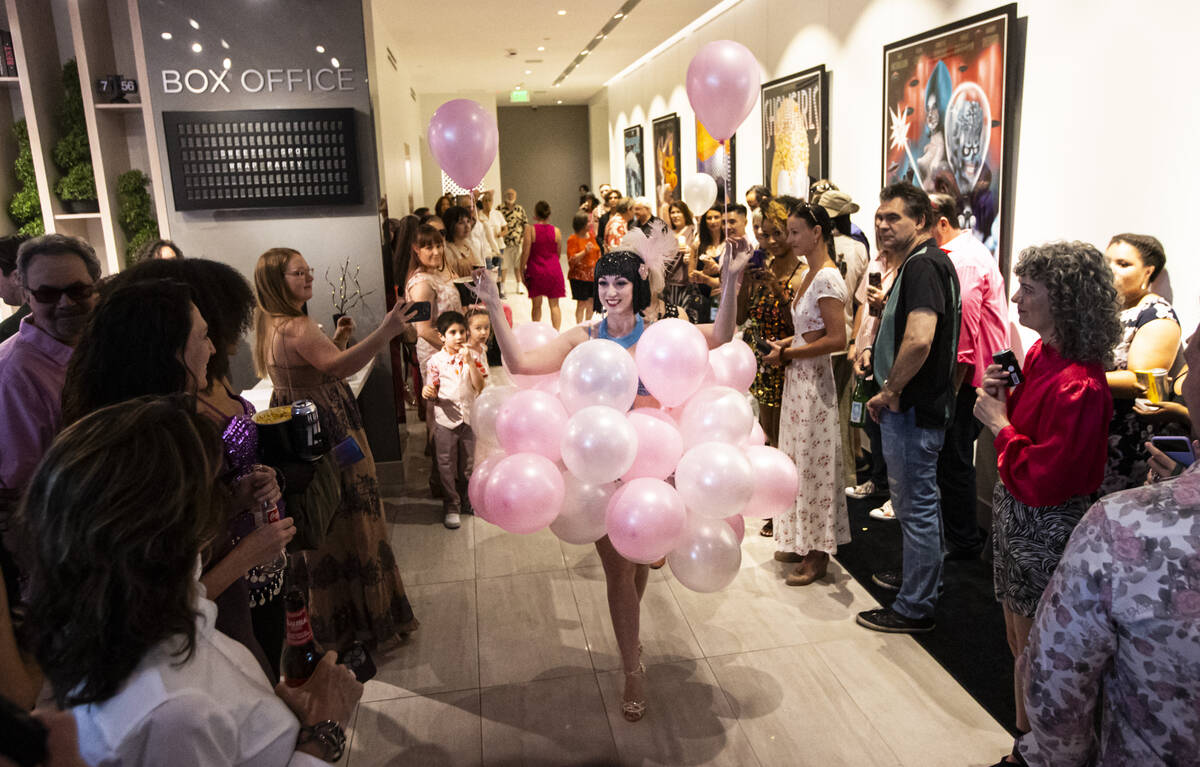 Burlesque artist Michelle L’Amour performs during the wrap party for the Sweets’ Spot web s ...
