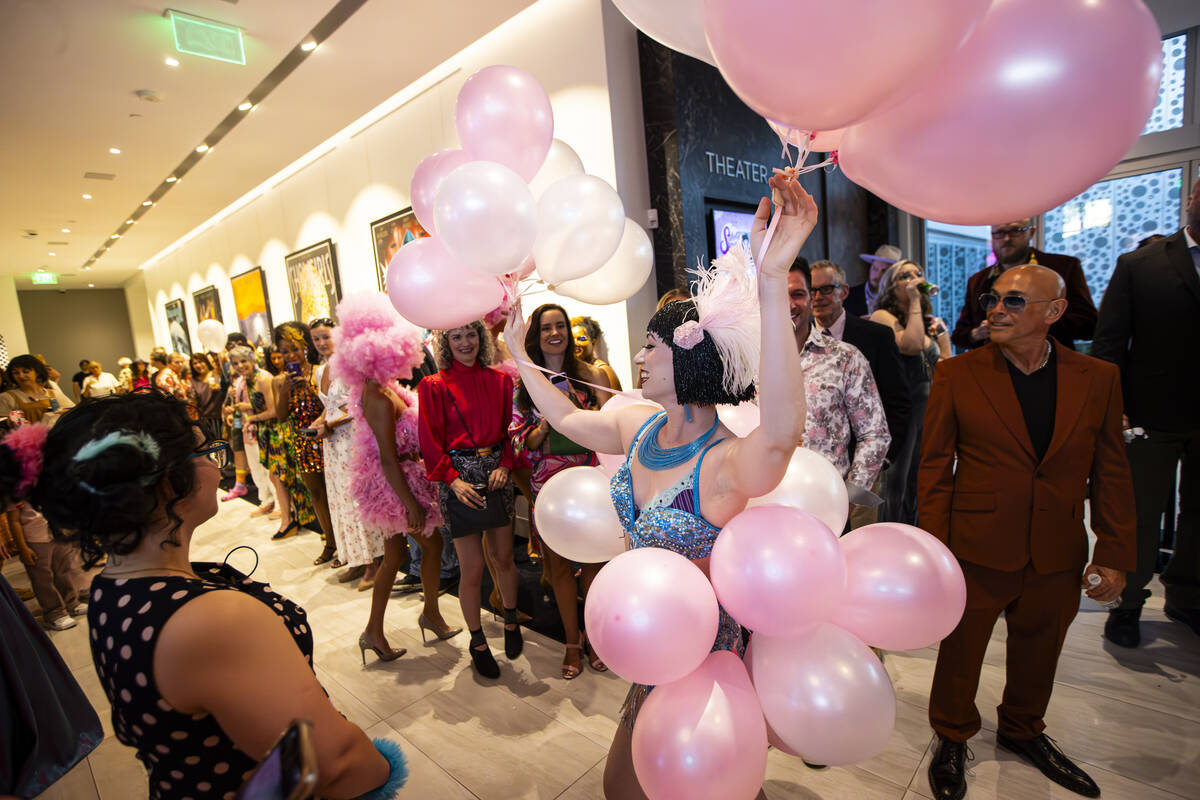 Burlesque artist Michelle L’Amour performs during the wrap party for the Sweets’ Spot web s ...