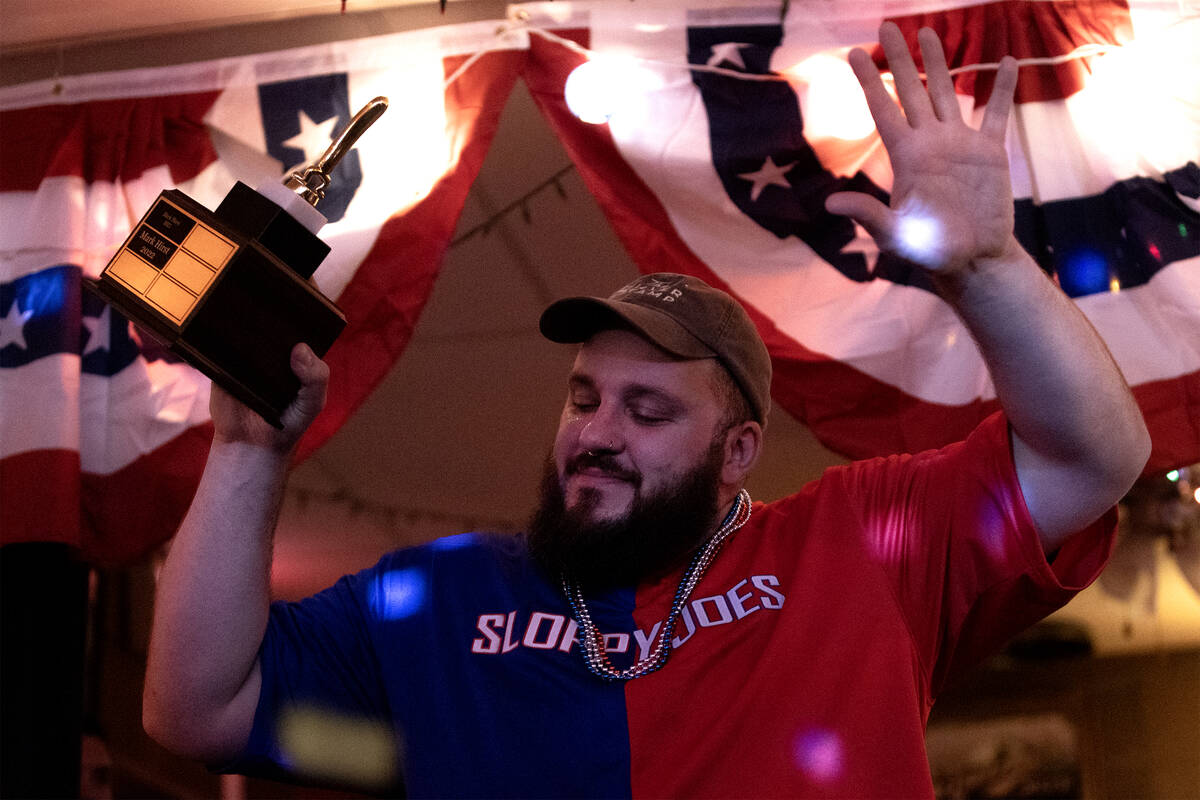 Jordan Jackson, winner of the third annual Fourth of July hot dog eating contest at The Silver ...