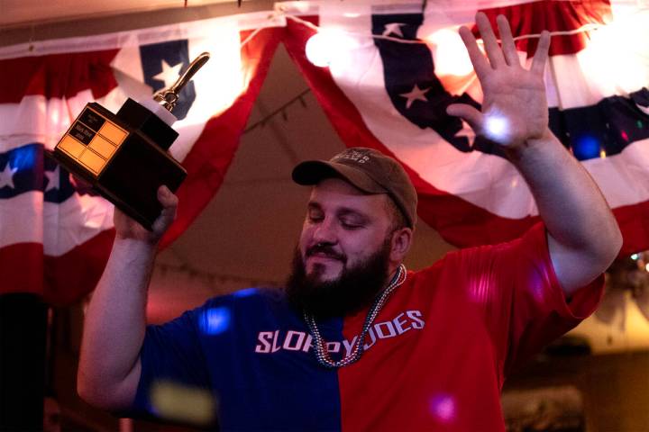 Jordan Jackson, winner of the third annual Fourth of July hot dog eating contest at The Silver ...