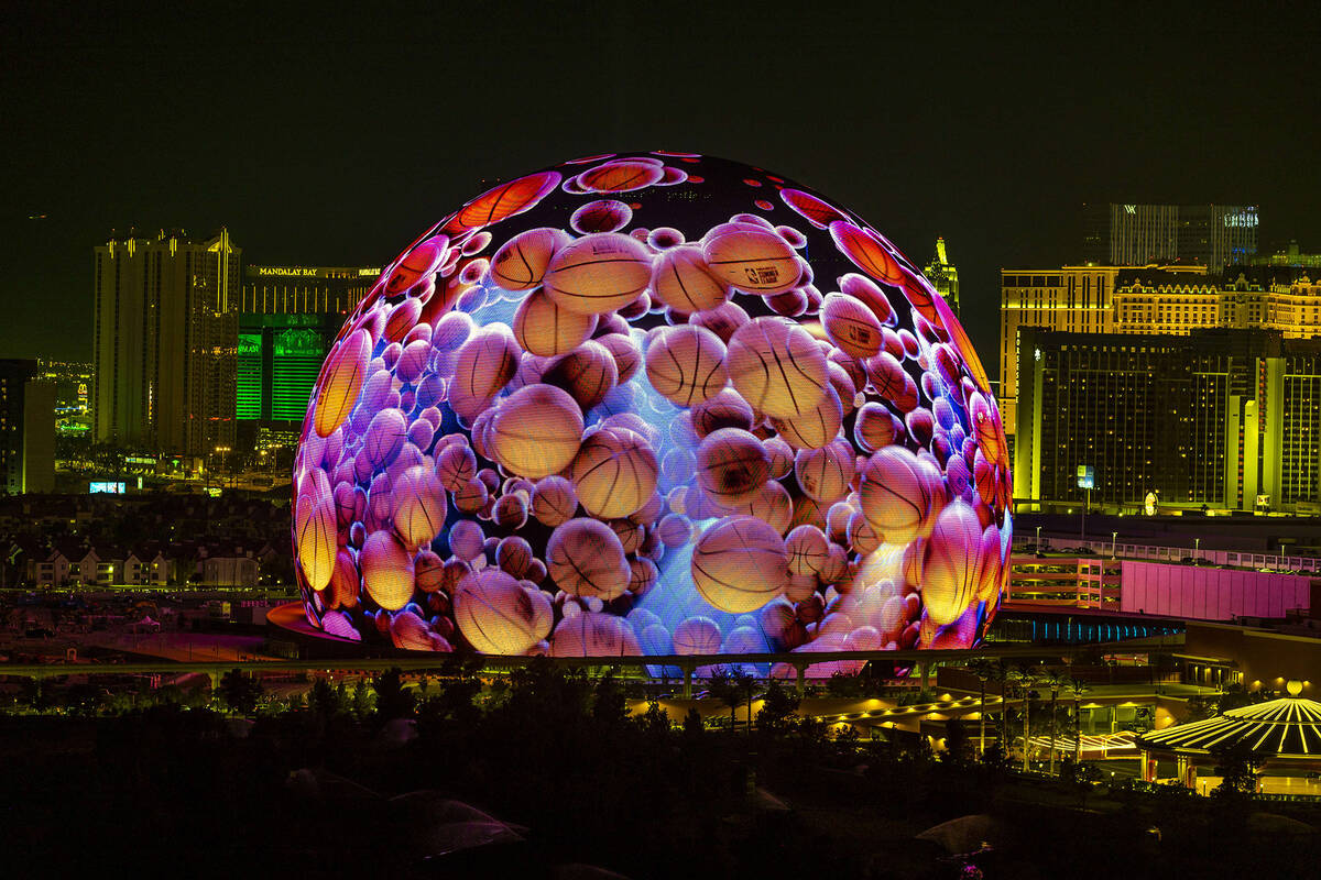 The MSG Sphere illuminates the Las Vegas skyline with a dazzling display to celebrate Independe ...