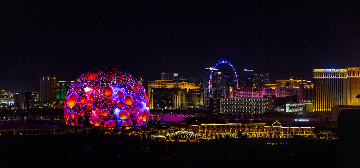 The MSG Sphere illuminates the Las Vegas skyline with a dazzling display to celebrate Independe ...