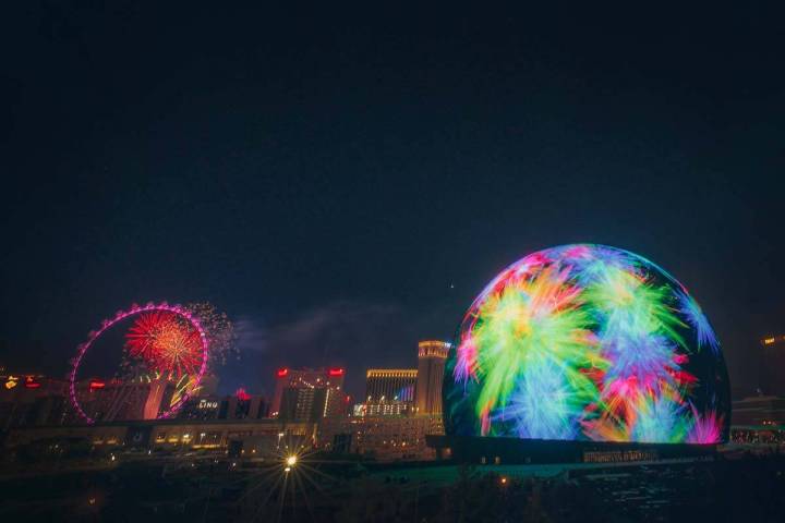 The MSG Sphere was on full display on Tuesday, July 4, 2023, in Las Vegas. (Sphere Entertainment)