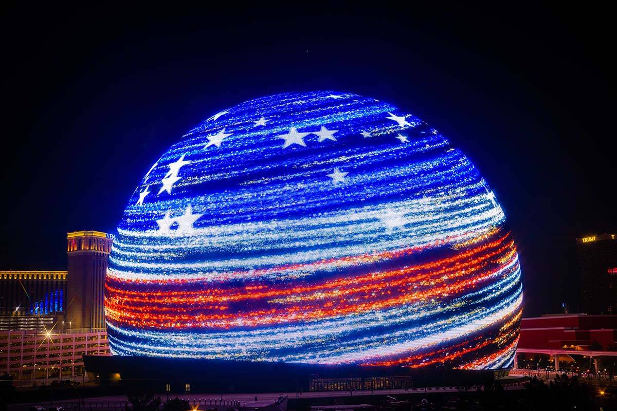 The MSG Sphere was on full display on Tuesday, July 4, 2023, in Las Vegas. (Sphere Entertainment)