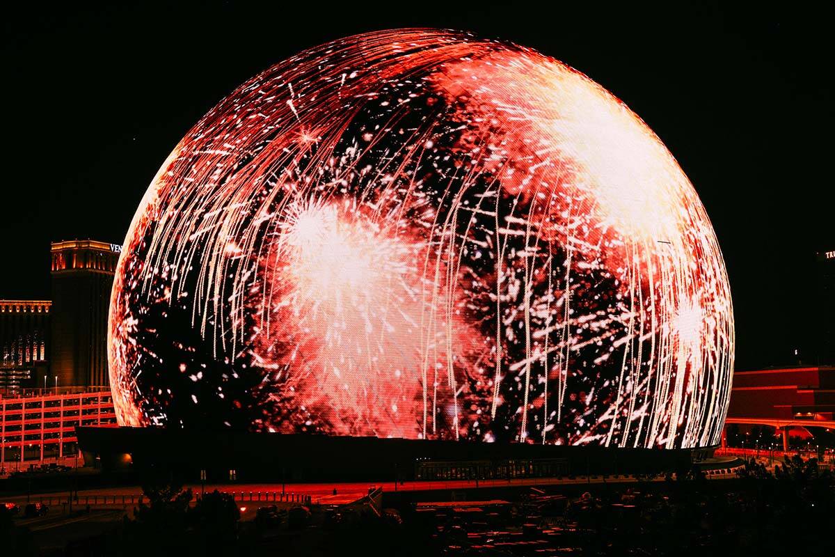 The MSG Sphere was on full display on Tuesday, July 4, 2023, in Las Vegas. (Sphere Entertainment)