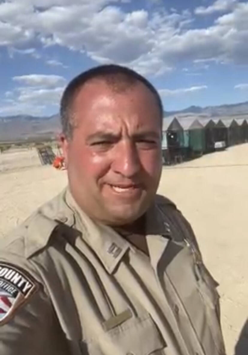 Nye County Sheriff's Office Capt. David Boruchowitz, shown here in a screenshot from a YouTube ...