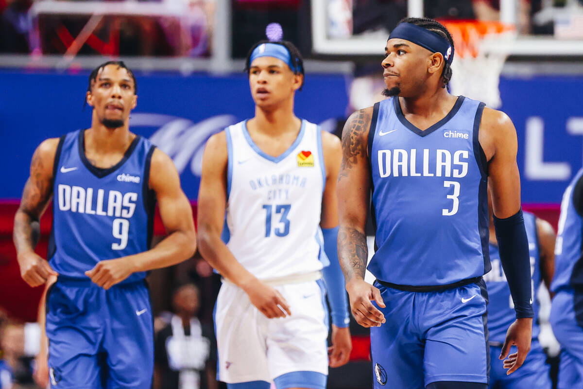 Dallas Mavericks shooting guard Jaden Hardy (3) walks up the court during an NBA Summer League ...