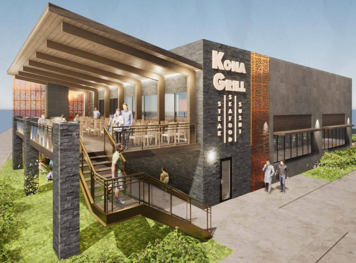 A rendering of the Kona Grill planned to open in late 2023-early 2024 on Village View Drive in ...