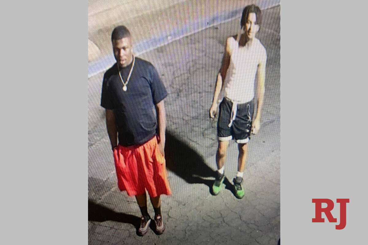 Two of the three suspects are seen in a photo. The shooting took place Saturday, July 7, 2023, ...