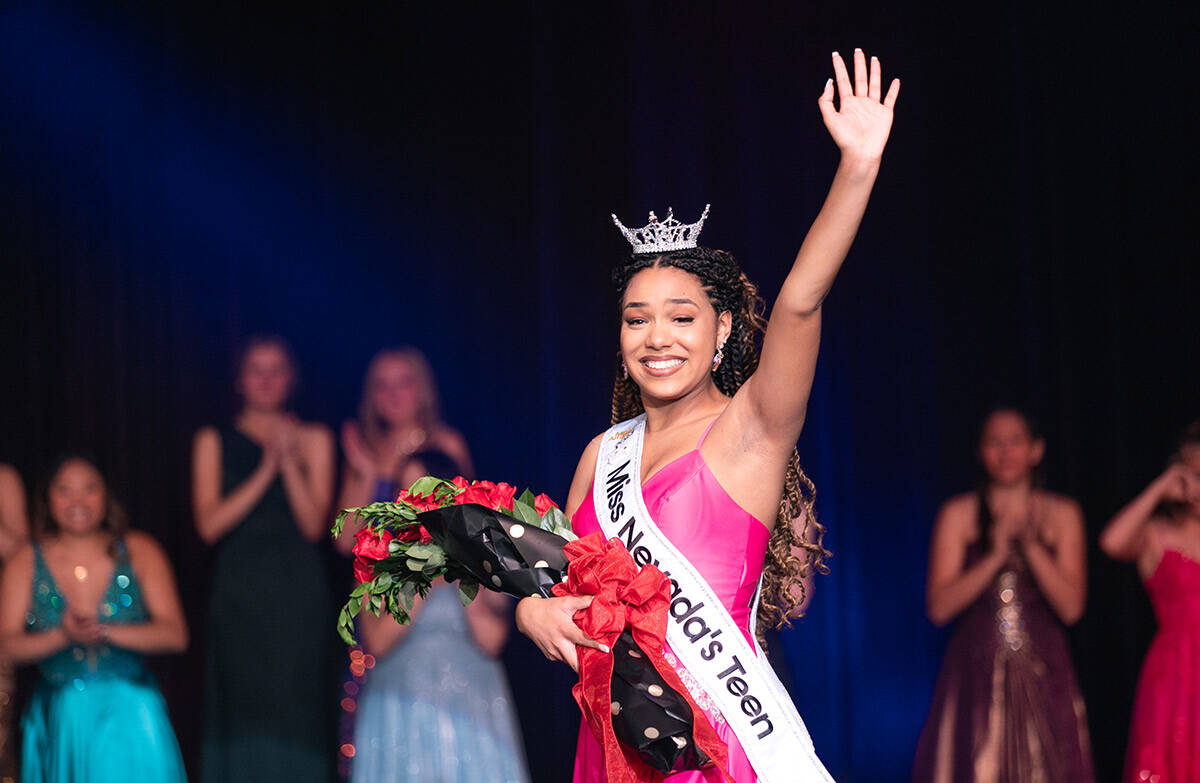 Bella Hawkins is crowned Miss Nevada's Teen on June 23, 2023, at Bally’s Lake Tahoe Casino Re ...