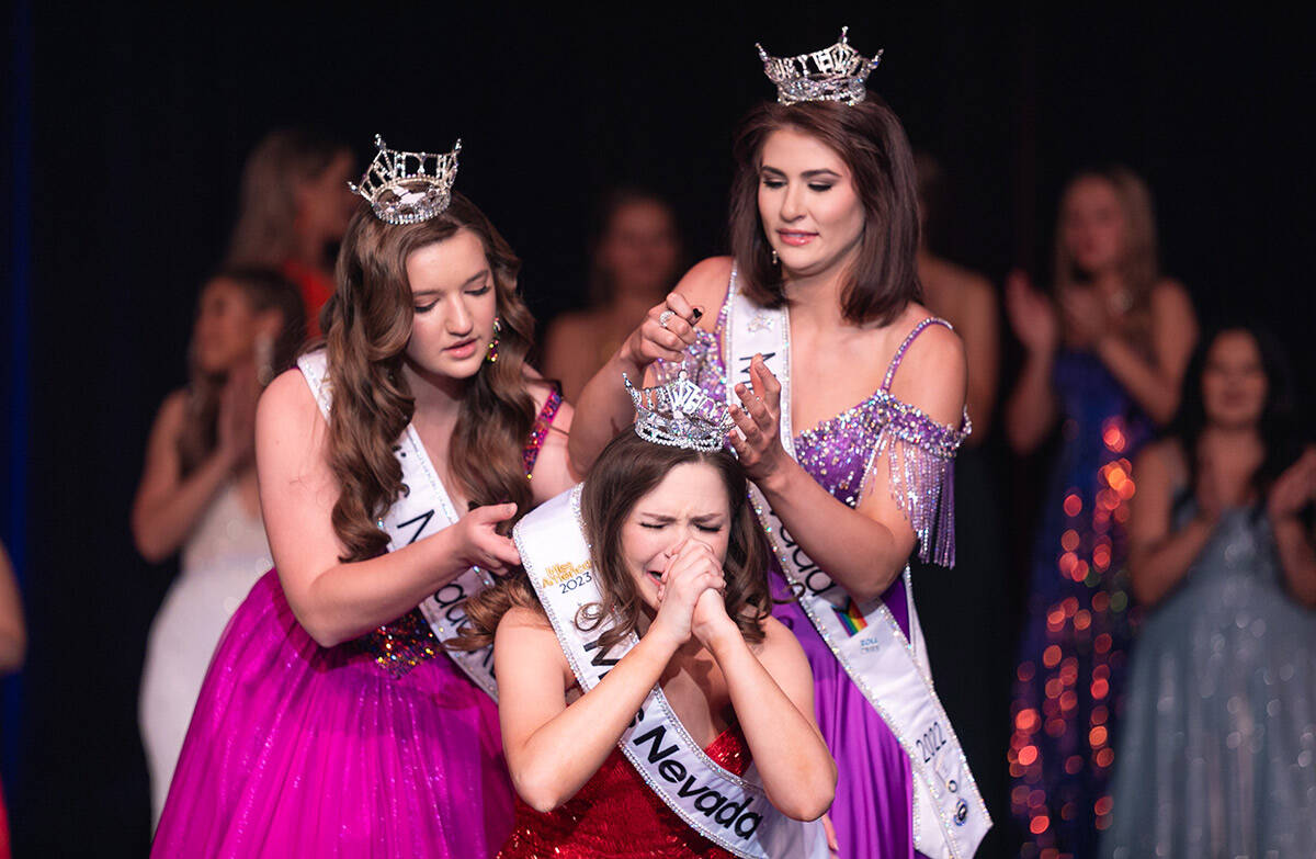 Taylor Blatchford is crowned Miss Nevada on June 23, 2023, at Bally’s Lake Tahoe Casino Resor ...