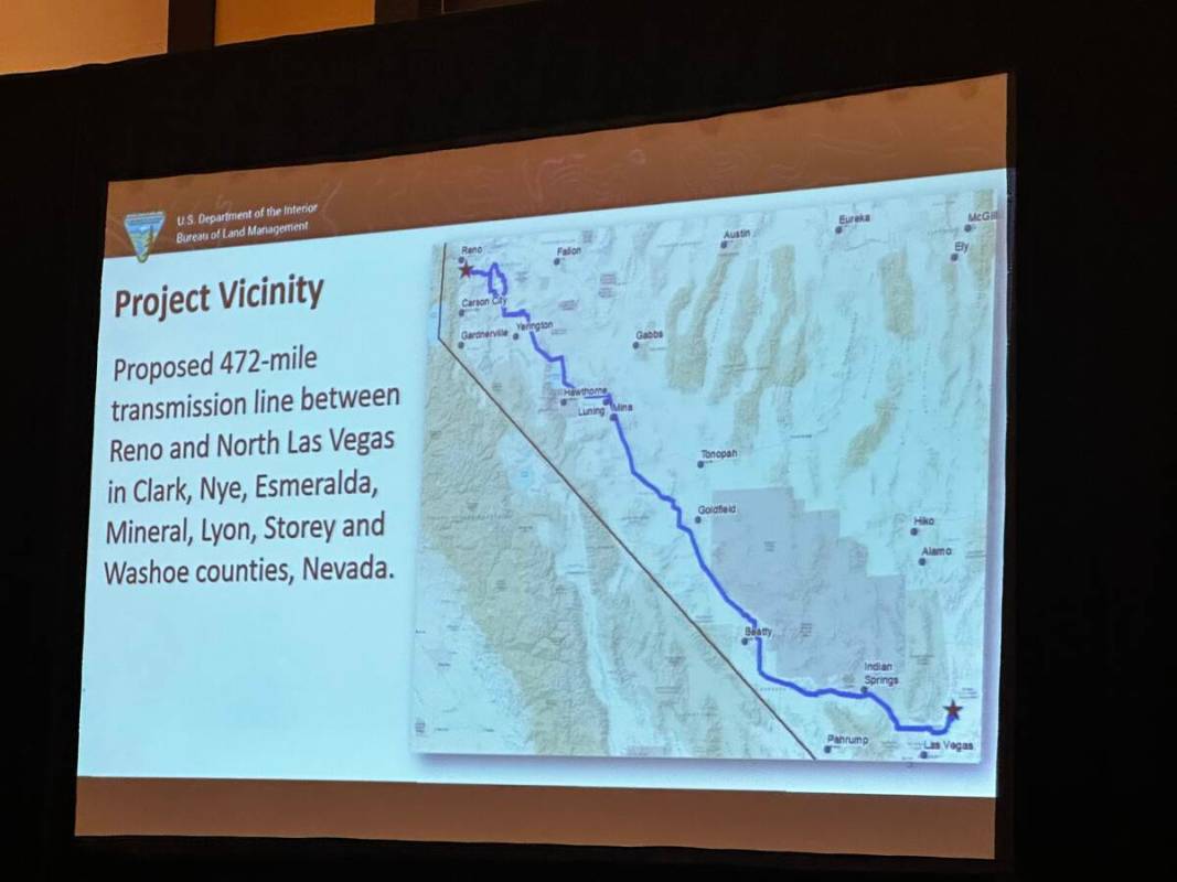 The Bureau of Land Management held a public meeting at the Aliante Hotel in North Las Vegas on ...