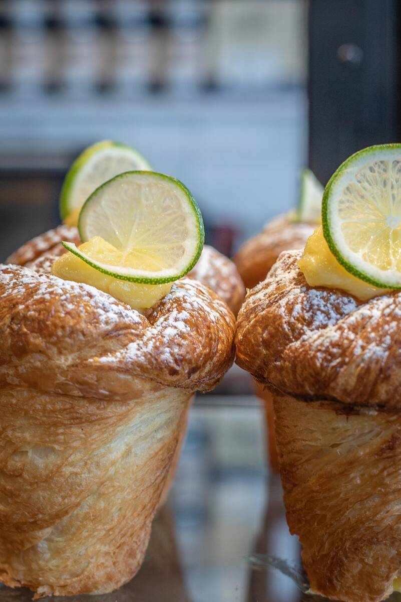 A lemon cruffiin (croissant-muffin) from the breakfast and bakery menu at 1228 Main, opened in ...