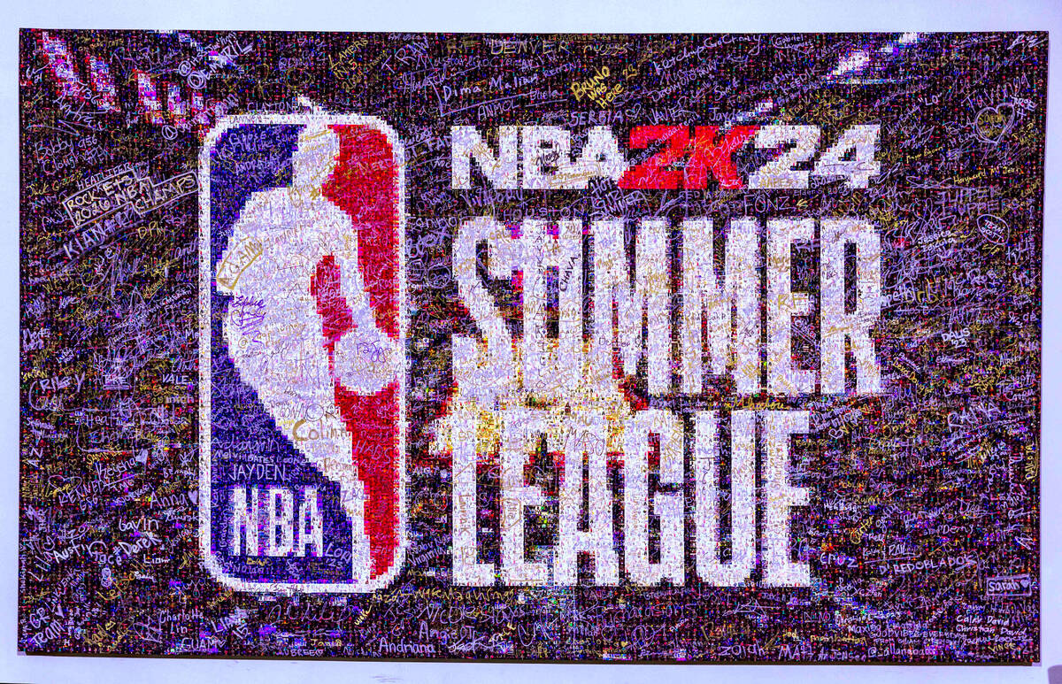Original art by Las Vegas pencil sketch artist Spidey is a mosaic of Summer League images on di ...