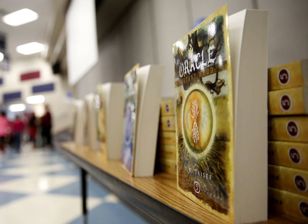 Books are seen at Harriet Treem Elementary School in Henderson in February 2018. (Las Vegas Rev ...