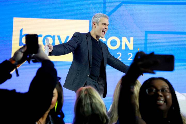 Andy Cohen is seen at a panel discussion during BravoCon in 2022. (Astrid Stawiarz/Bravo)