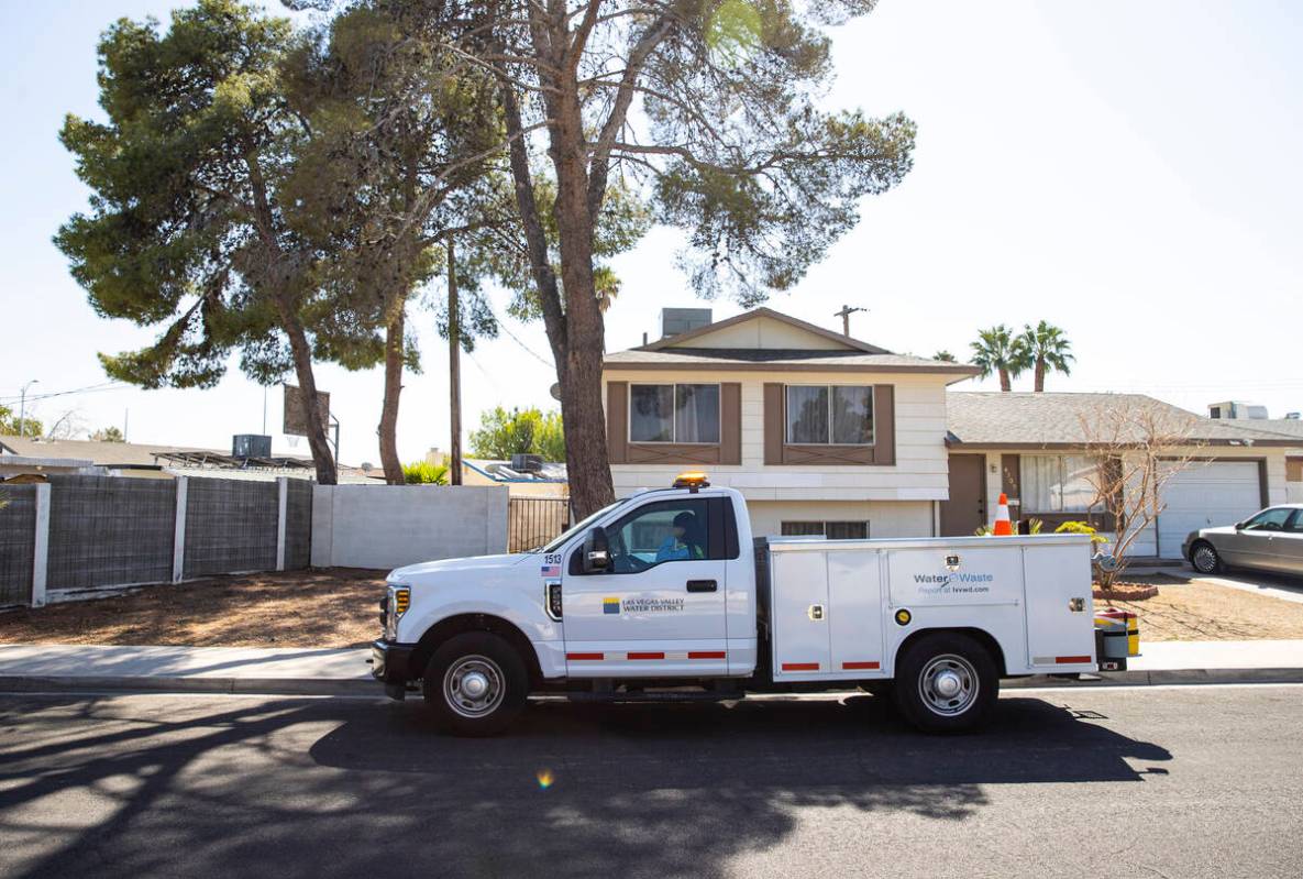 Letty Valenzuela, field technician at Las Vegas Valley Water District, prepares to check on a w ...