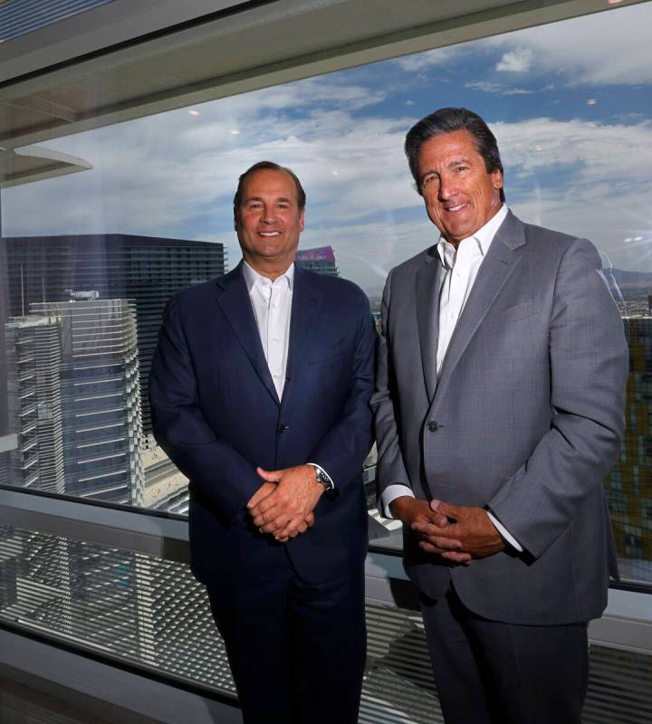 Anthony Capuano, president and CEO of Marriott International, left, Bill Hornbuckle, president ...