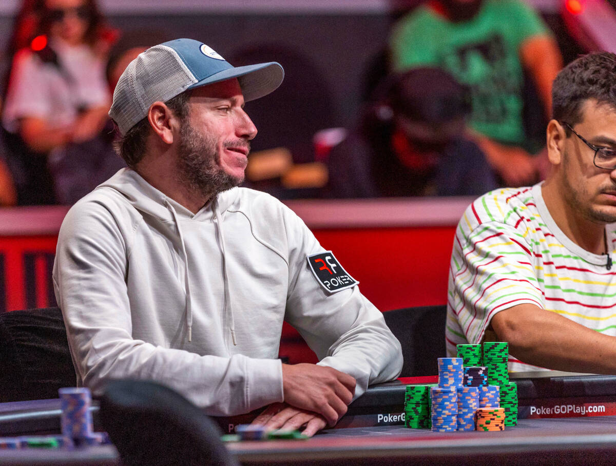 Daniel Weinman watches the action of other players intently during Day 7 at the World Series of ...