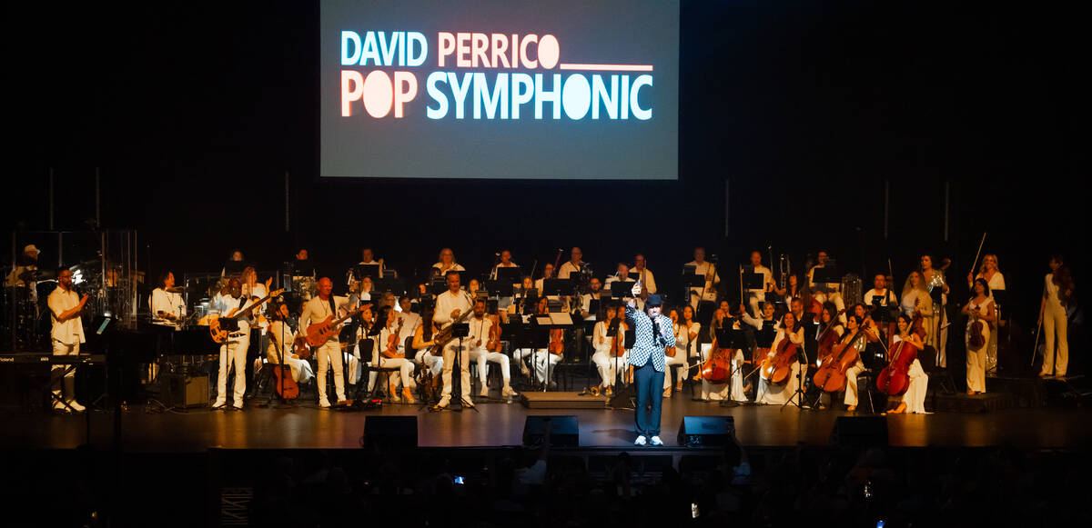 David Perrico's Pop Symphonic orchestra is shown at Reynolds Hall at the Smith Center on Friday ...