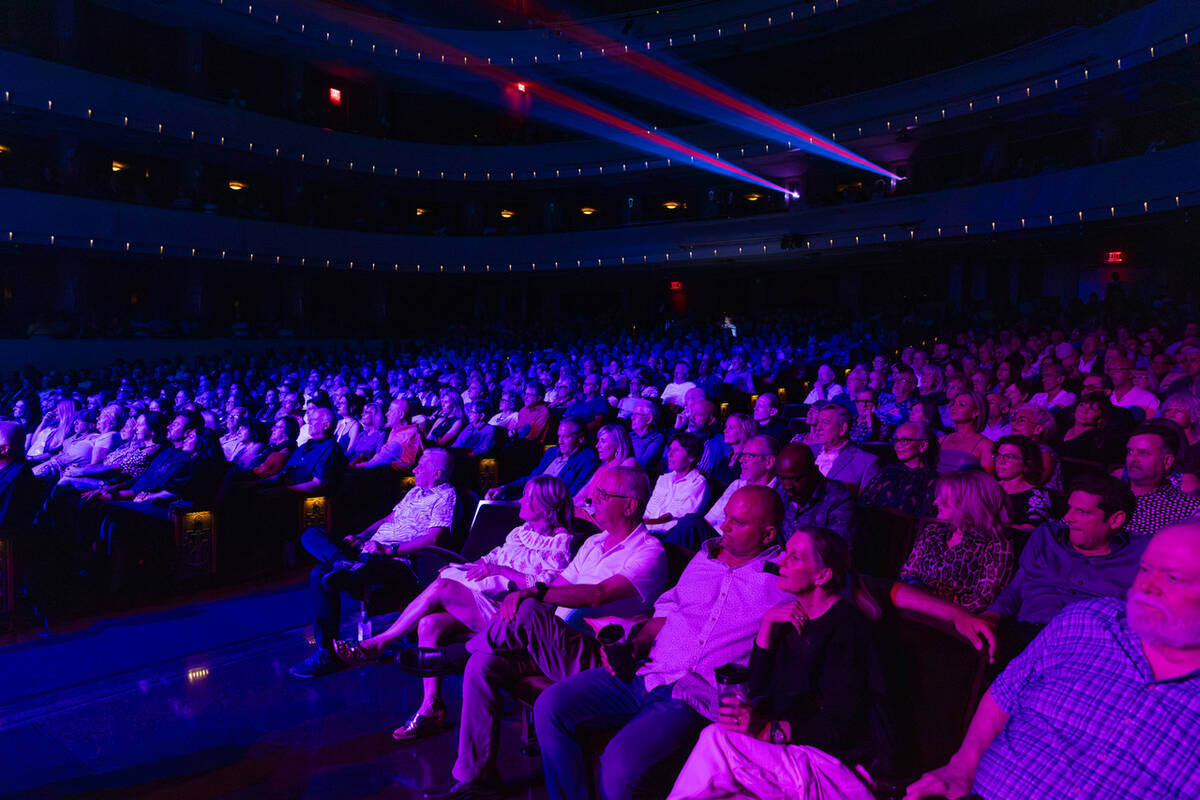 The crowd at David Perrico's Pop Symphonic orchestra at Reynolds Hall at the Smith Center is sh ...