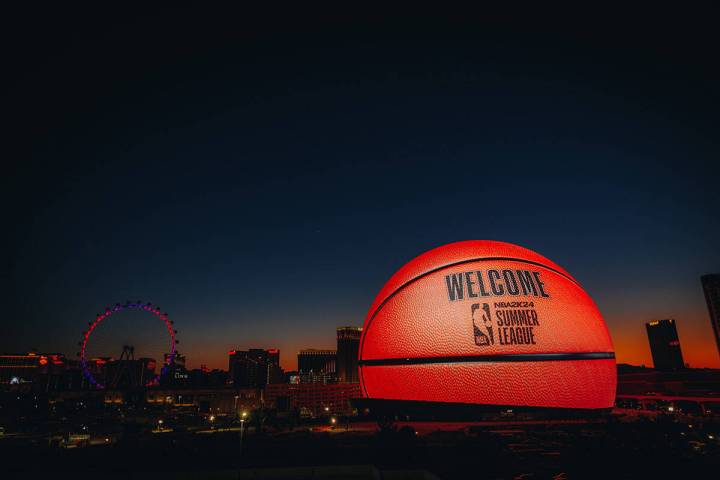 To celebrate the beginning of the 2023 NBA Summer League in Las Vegas, Sphere transformed the E ...