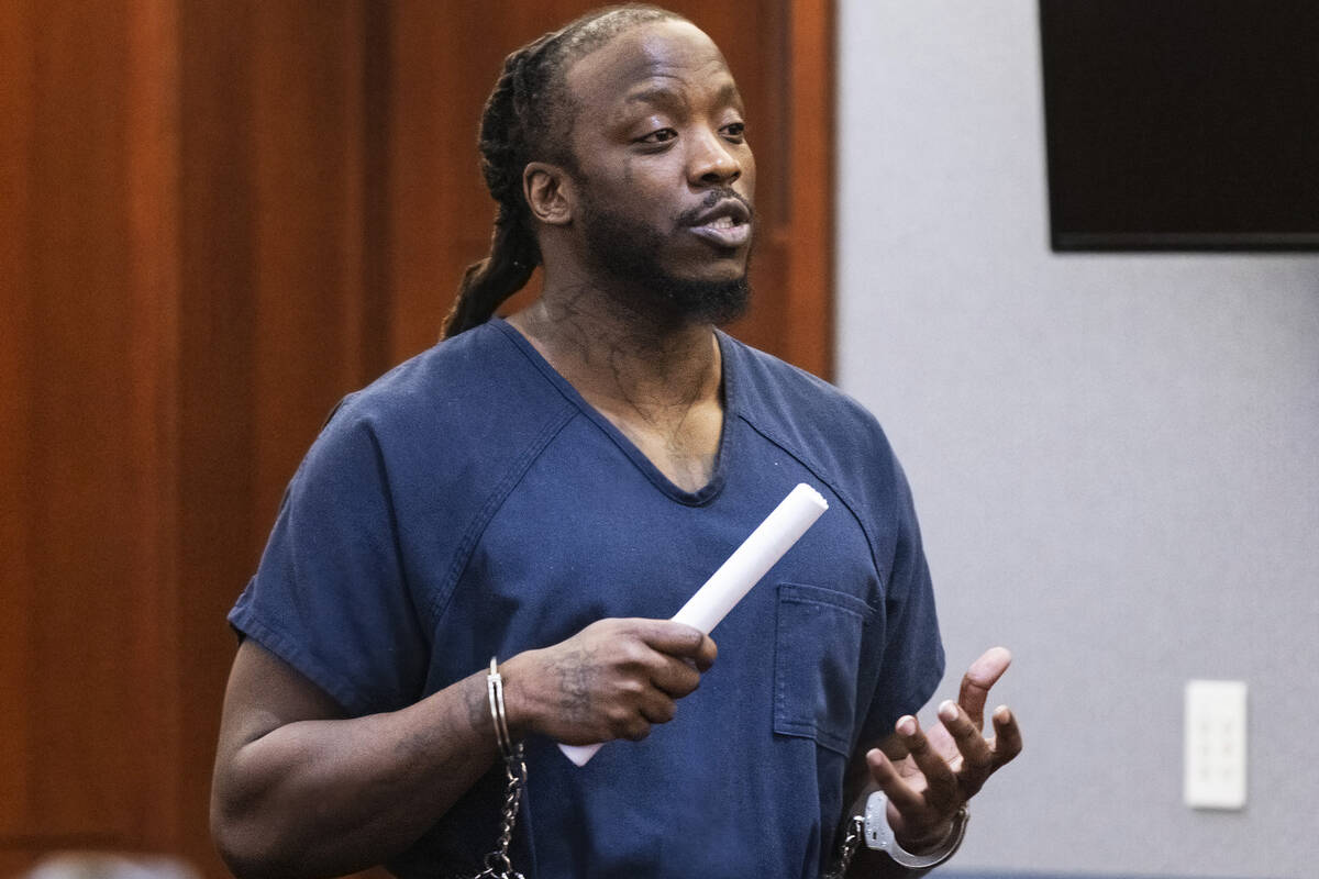 Durwin Allen addresses the court during his sentencing at the Regional Justice Center, on Tuesd ...