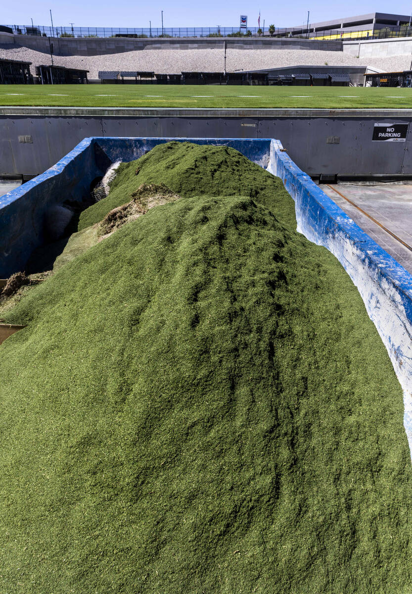 Allegiant Stadium diverts all grass clippings to their on-site composter which contributes to t ...