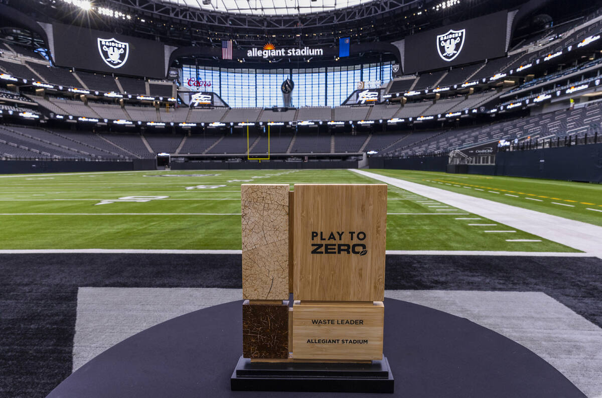 Allegiant Stadium was given a "Play to Zero" award for being a waste leader as part o ...