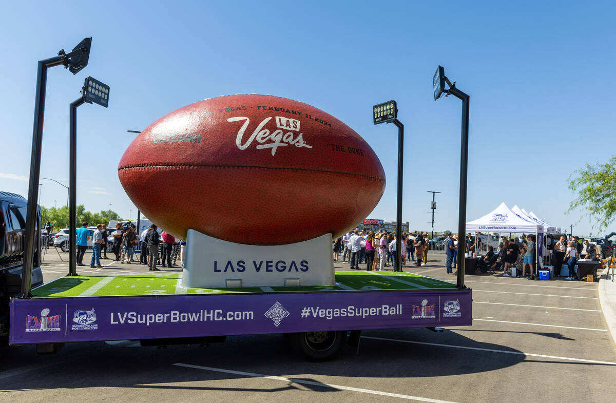 The Super Ball makes an appearance as the Super Bowl Host Committee hosts the 200 businesses pa ...