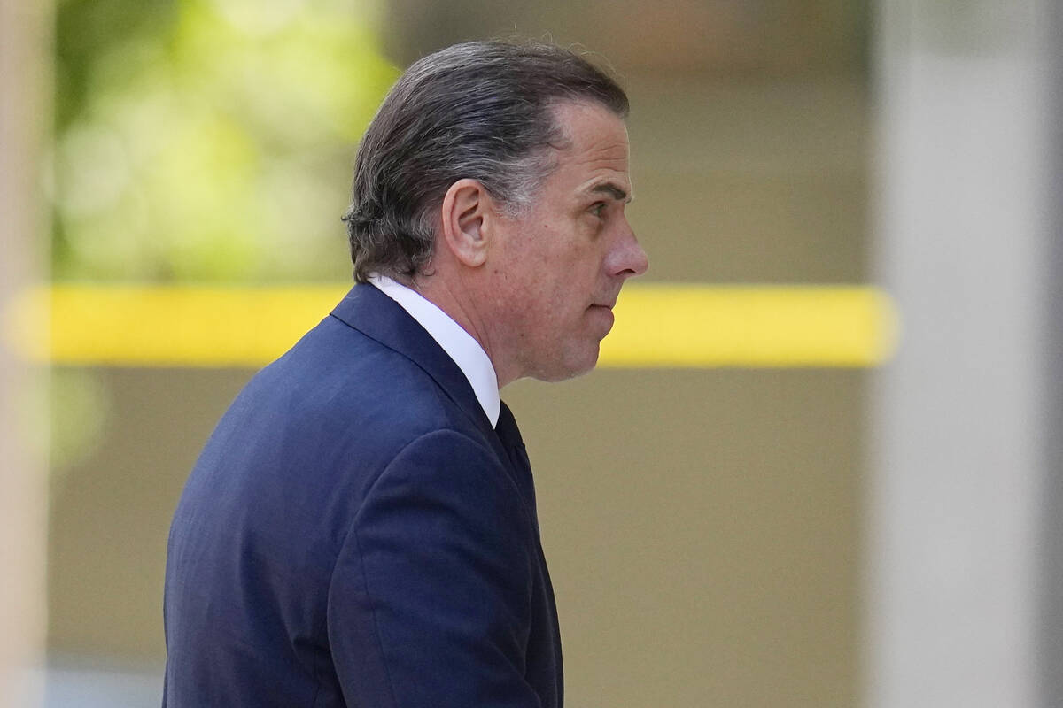 President Joe Biden’s son Hunter Biden, arrives for a court appearance Wednesday, July 26, 20 ...