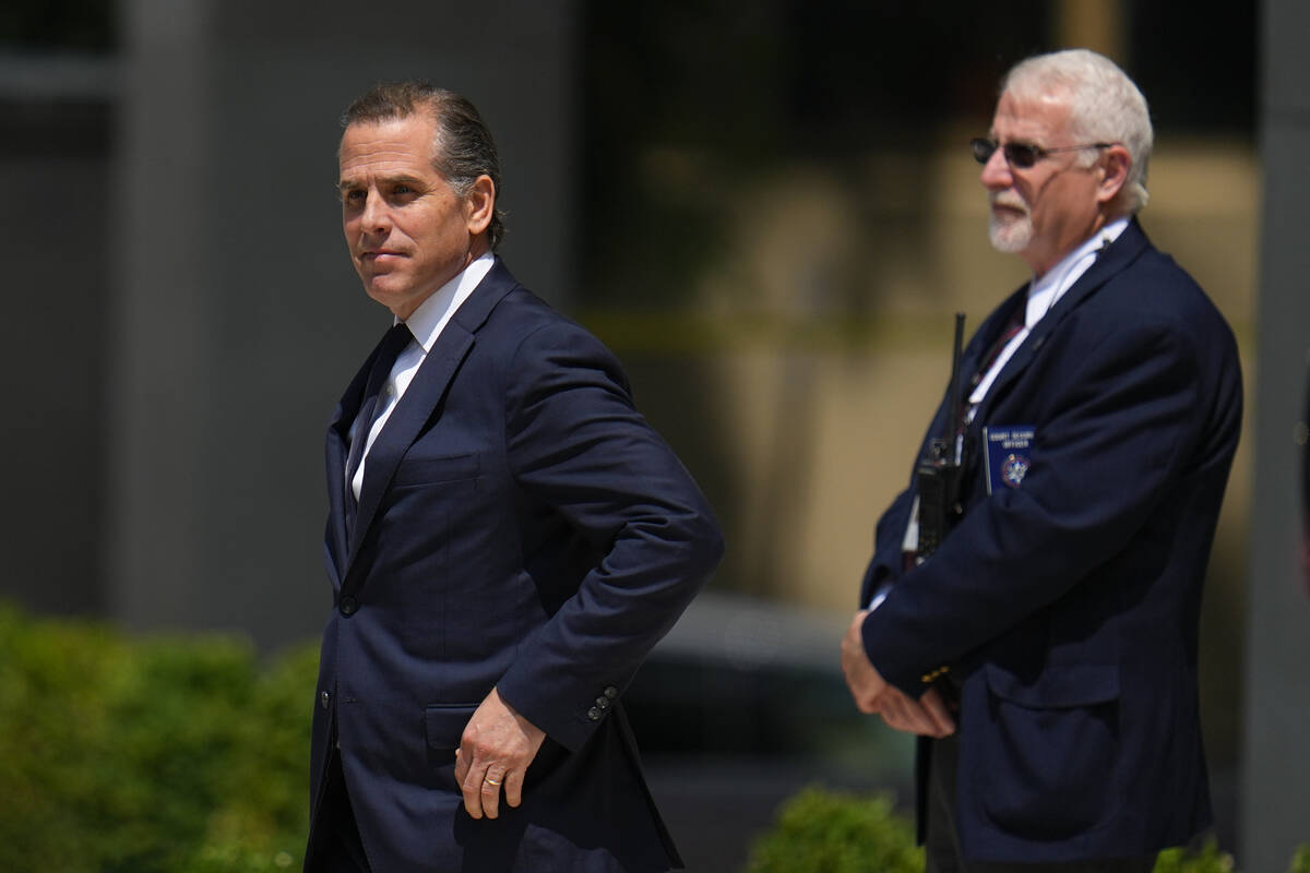 President Joe Biden’s son Hunter Biden leaves after a court appearance Wednesday, July 26, 20 ...