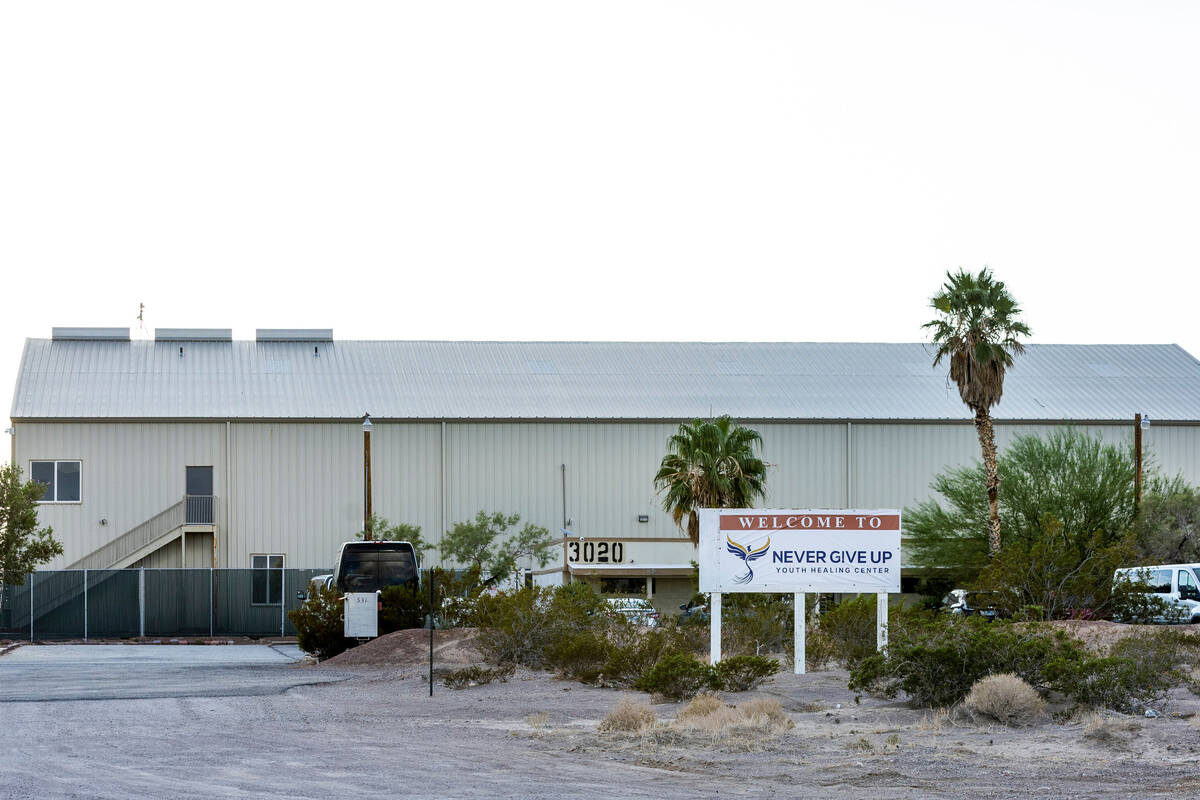 The Never Give Up Youth Healing facility on Sept. 6, 2022, in Amargosa Valley. (L.E. Baskow/Las ...