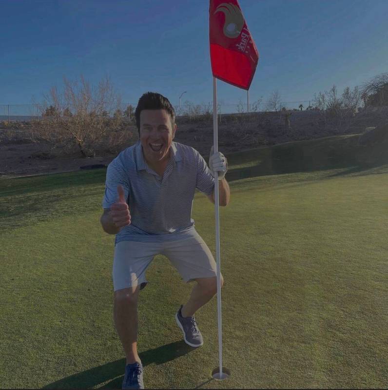 Harry Shahoian is shown at Angel Park Golf Course, after hitting his first hole-in-one on Aug. ...