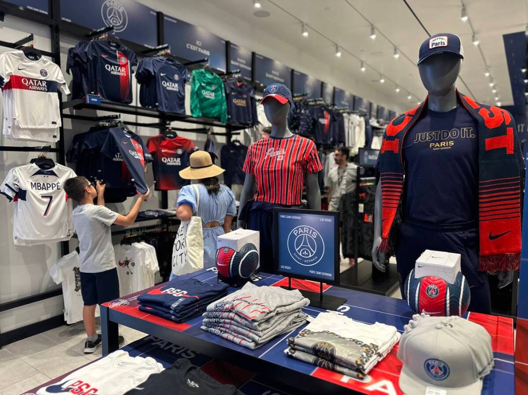 The Paris Saint-Germain store inside the Forum Shops at Caesars Palace. (Mick Akers/Las Vegas R ...