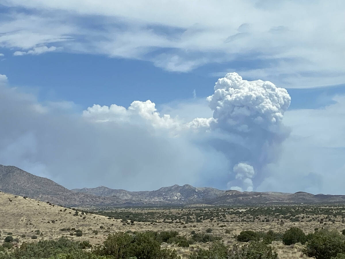 The York fire on Sunday, July 30, 2023. (Charlie Shrimplin courtesy to the Las Vegas Review-Jou ...