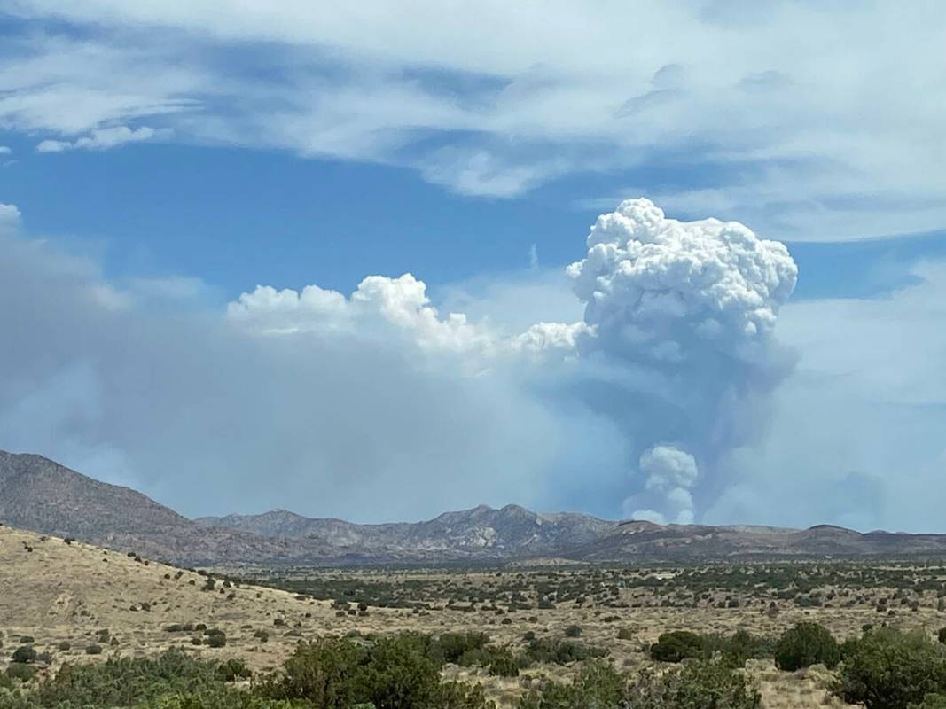 The York fire on Sunday, July 30, 2023. (Charlie Shrimplin courtesy to the Las Vegas Review-Jou ...