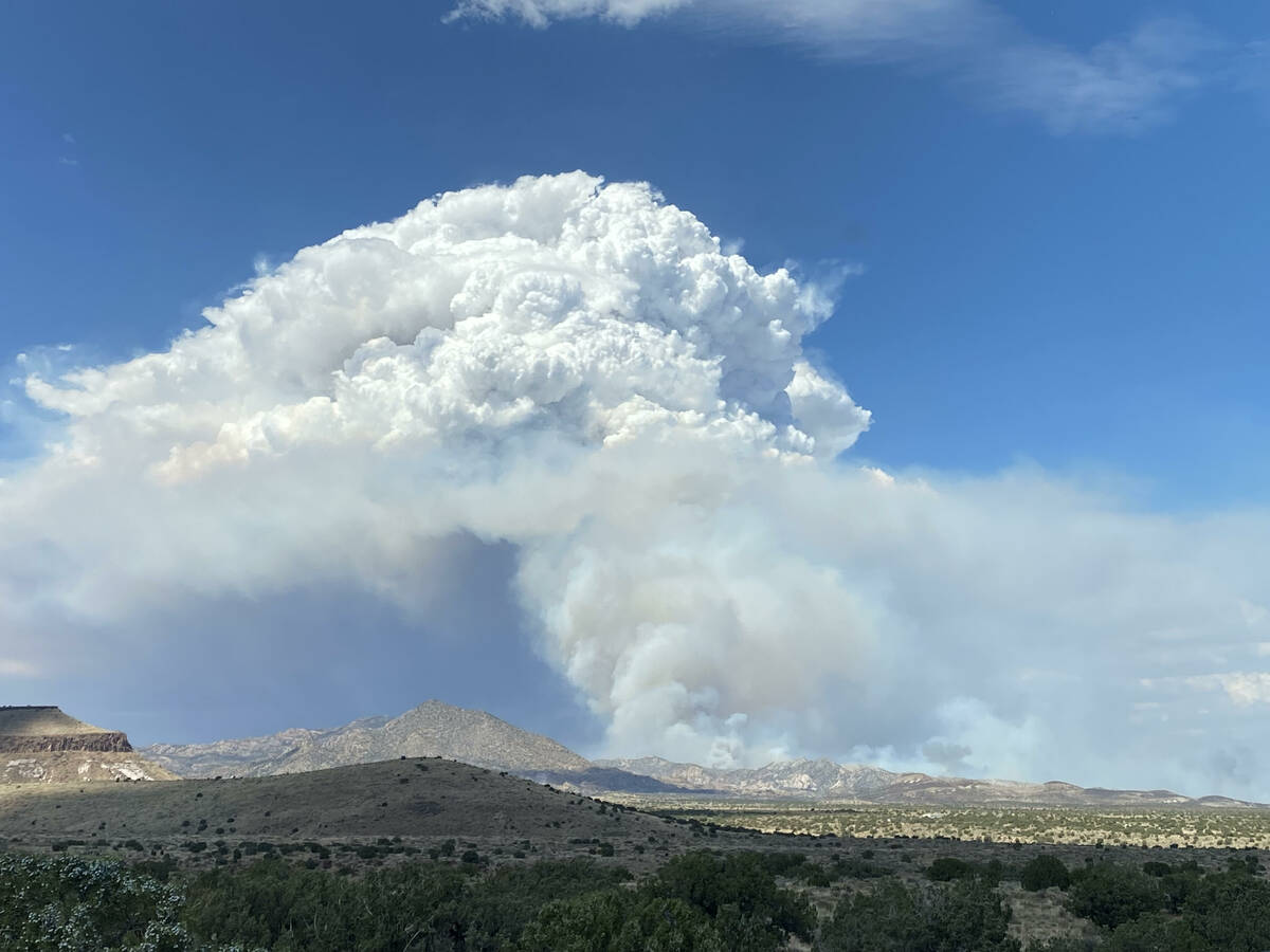 The York fire on Sunday, July 30, 2023. (Charlie Shrimplin courtesy to the Las Vegas Review-Jou ...