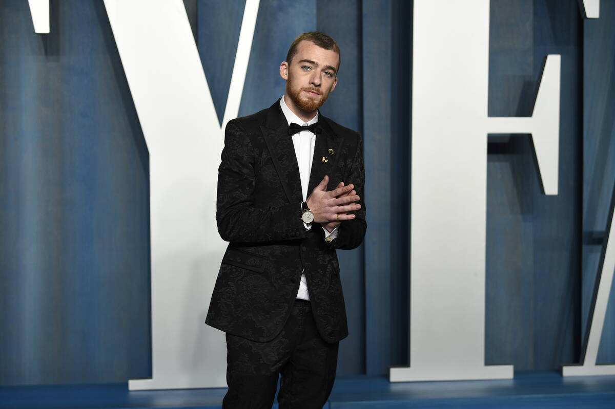 Angus Cloud arrives at the Vanity Fair Oscar Party on Sunday, March 27, 2022, at the Wallis Ann ...