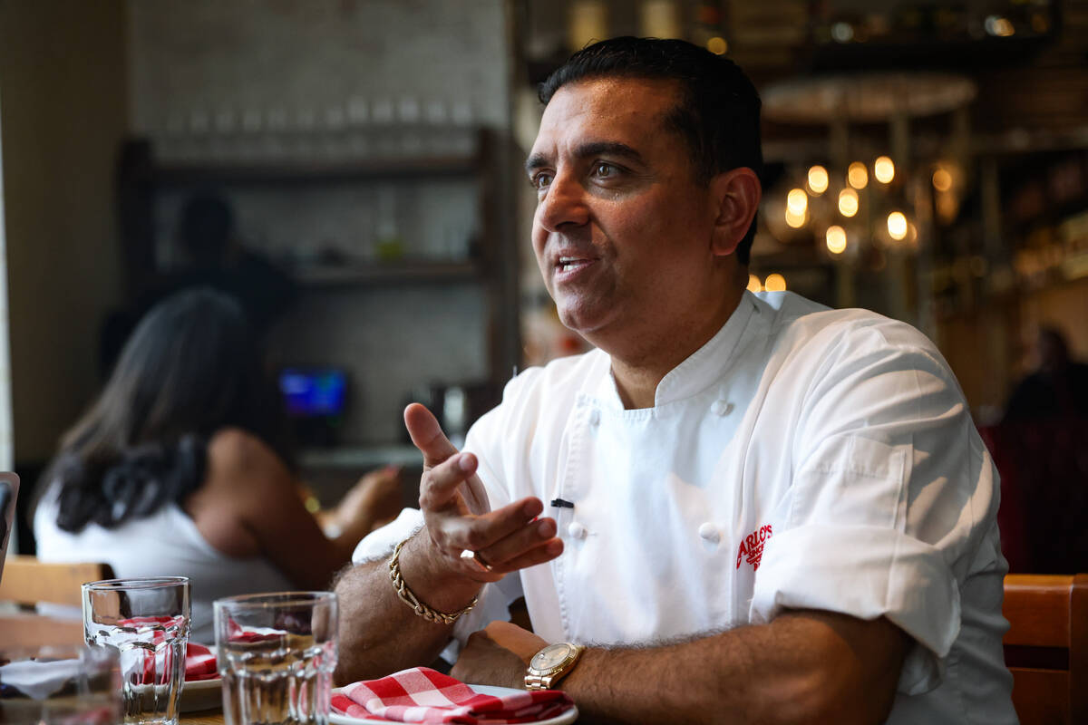 Buddy Valastro, of "Cake Boss" TV show fame, speaks to the Review-Journal at his restaurant, Bu ...